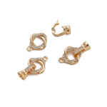 1 tk/kott Vasest kristallist naastudega metallist lingi auk DIY k&auml;ev&otilde;ru kaelakee k&otilde;rvar&otilde;ngad ehted aksessuaarid 22mm 1pc/bag