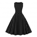 Naiste peokleit t&auml;pitr&uuml;kiga O kaelus, varrukateta A-line, suur kiik, liibuv v&ouml;&ouml;koht retro stiilis tagasi t&otilde;mblukk XL