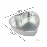 S&uuml;damekihist mittekleepuvad koogivormid, eemaldatav s&uuml;damep&otilde;hjaga alumiiniumsulamist koogipannivormi k&uuml;psetusvorm (3/5/6/8/10 tolli) 6inch