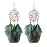 1 paar Retro Bohemia naiste konksuga k&otilde;rvar&otilde;ngad sulgedega tutid &uuml;mmargused rippuvad k&otilde;rvar&otilde;ngad palee stiilis rippuvad k&otilde;rvar&otilde;ngad, ehted, kingitus