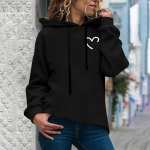 Naiste moe vabaajaprinteriga kapuutsiga dressipluus lahtised sporditopsid Pullover M must