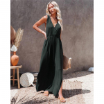 2024. aasta suvi, uued Euroopa ja Ameerika naister&otilde;ivad, &uuml;hev&auml;rviline, elegantne pikk kleit S roheline