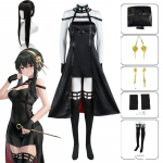 Anime Spy X Perekond Yor Forger Cosplay parukas kleit &uuml;likond Assassin gooti must punane seelik riietus vormiriietus Yor Briar k&otilde;rvar&otilde;ngas pikad juuksed L-(Costume+Wig)