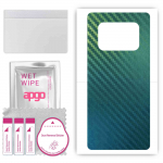 apgo Protective Skin Sticker for the back compatible with Sharp Aquos R6, Wrap Film, Foil, Vinyl - Pattern Carbon Chameleon CAKA1