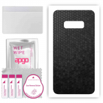 apgo Protective Skin Sticker for the back compatible with Samsung Galaxy S10e, Wrap Film, Foil, Vinyl - Pattern Black Honeycomb