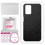 apgo Protective Skin Sticker for the back compatible with Xiaomi Redmi Note 11 4G, Wrap Film, Foil, Vinyl - Pattern Black Honeycomb