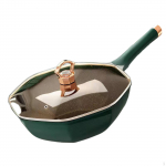 Octagonal Frying Pan Cooking Sturdy Easy to Clean with Cover Cookware Woks Nonstick for roheline