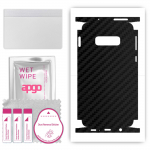 apgo Protective Skin Sticker for the back+sides compatible with Samsung Galaxy S10e, Full Wrap Film, Foil, Vinyl - Pattern Carbon Black