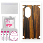 apgo Protective Skin Sticker for the back+sides compatible with Huawei P50, Full Wrap Film, Foil, Vinyl - Pattern Tigerwood