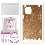 apgo Protective Skin Sticker for the back+sides compatible with Apple iPhone 12 Pro, Full Wrap Film, Foil, Vinyl - Pattern Rusty Copper