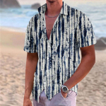 Hawaii s&auml;rk meestele, meeste vintage n&ouml;&ouml;pidega keeglis&auml;rgid l&uuml;hikeste varrukatega suvine rannas&auml;rk L must