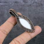 Natural Milky Opal Gemstone Copper Wire Wrap Gift Jewelry Pendant 2.68 l2u48 black