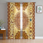 Mandala Vana-Egiptuse l&auml;bipaistvad kardinad elutuppa L&auml;bipaistvad t&uuml;llaknat&ouml;&ouml;tlused Magamistoa K&ouml;&ouml;k Kodukaunistused Loorikardinad 135W x 114H(cm)