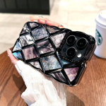 Luksuslik 3D Plating Teemantv&otilde;re marmormustriga telefoni&uuml;mbris iPhone 11 12 13 14 15 Pro Max 12 Pro 13 Pro 14 Pro Max kukkumisvastane pehme TPU kate iPhone 15 Pro Max must