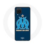 Coque Samsung Galaxy A12 Olympique de Marseille Fond Bleu