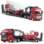 1/50 Veoauto Lapsed Tagasit&otilde;mmatav Veoauto Veoauto Ehitusveoauto M&auml;nguasjad T&otilde;mba K&uuml;tuses&uuml;steemi Osad Sisep&otilde;lemismootorid ja Osad Lastele 33*7*5cm,Cloud ladder punane