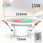RGB LED-allvalgusti AC 10W/15W vahelduvvoolu laevalgusti 110V 220V h&auml;mardatav allvalgusti s&uuml;vistatav LED-kohtlamp IR-kaugjuhtimislambiga