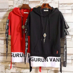 Meeste Jaapani mood Hipster Hip Hop Pullover Patchwork Military Style Taskukampsun Hoodie Top Streetwear Streamer Kirjaprint XL must