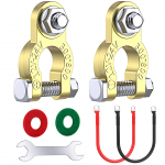 Aku klemmid + aku kaabel, 1 paar aku pooluse klambrid M8 poltidega 12V 24V auto aku pistik messingist pooluse klambrid auto aku pooluse klemmid 5.1*0.8cm