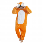 Fox Kigurumi Anime Onesie, koomiksite magamisriided, pidžaamad, t&auml;iskasvanute naiste talve&uuml;likonna festivaliriietus S (fit145cm-156cm)
