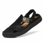 Meeste ehtsast nahast piiri&uuml;lesed Baotou sandaalid: Libisemisvastased pehme tallaga kingad, kahesuguse otstarbega v&auml;lis- ja vabaaja rannariided. Size 43