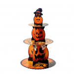 Halloweeni tassikoogialus, 3 astme k&otilde;rvitsast kartongist alus r&auml;tik Halloweeni magustoidu serveerimisaluse hoidik &Otilde;udne peokaunistus B
