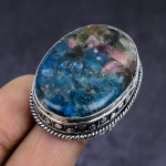 Watermelon Tourmaline Gemstone 925 Sterling Silver gift Jewelry Ring Size 8 w4w53