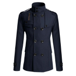 Meeste ruuduline mantel Meeste kitsas keskmise pikkusega ruuduline trenchcoat Meeste jakk L must
