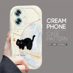 Armas koomiksimustriga kreemjas tekstuuriga korpus, lainelise servaga pehme silikoonkaanega telefoni&uuml;mbris OPPO Reno Realme jaoks OPPO F19 valge