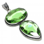 Natural Green Amethyst Gemstone 925 Sterling Silver Gift Pendant 3.55 j6u87