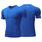 Dry Fit Meeste Jooksus&auml;rk Topid Fitness Compression J&otilde;usaal Pol&uuml;ester Spordi T-s&auml;rk V&auml;litreening Treening Muscle Fit Riietus S sinine