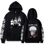 Anime Jujutsu Kaisen Hoodies Meeste Satoru Gojo Printiga dressipluus S&uuml;gistalvine Harajuku Kapuutsiga kapuutsiga T&auml;navar&otilde;ivad Suures suuruses kapuuts XL