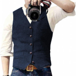 Meeste s&uuml;gis- ja talvised V-kaelusega &uuml;likonnad Vest kalasabast tviidist Slim Fit vest vabaaja klassikaline pidulik &auml;ri pulmapeigmeestele L