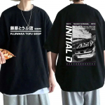 Anime Drift AE86 Initial D Kahepoolne meeste T-s&auml;rk O-kaelusega l&uuml;hikeste varrukatega suvine vabaaja Unisex R34 Skyline GTR JDM Manga T-s&auml;rgid 4XL