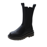 Uued talvised elastsed keskmise s&auml;&auml;re platvormiga Chelsea saapad mustad platvormiga suures poolsaapad 35 must