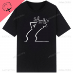 La Linea The Line Osvaldo Cavandoli TV Unisex Unisex Stiil Streetwear T-s&auml;rk Mood Puuvillane T-s&auml;rk &Uuml;mara kaelusega Vabaaja Suvine T-s&auml;rk Unisex 4XL