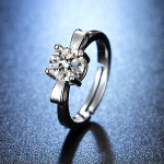 V&ouml;&ouml;rikujuline s&otilde;rmus Simulatsioon Mozzarella Teemant Naiste s&otilde;rmus Elegantne Temperament Nelja k&uuml;&uuml;nega Teemants&otilde;rmus opening adjustable