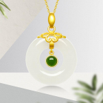 Xiangyun Ping An pandlaga kaelakee naiste kerge luksuslik ni&scaron;&scaron; disain Sense Hetian Jade roostevabast terasest rangluu kett