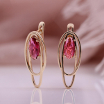 Roosa kullast vasest k&otilde;rvar&otilde;ngad punasest tsirkoonist tsirkooniumoksiidist kullaga kaetud kohandatud peened ehtek&otilde;rvar&otilde;ngad punane