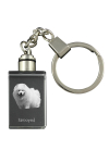 Samoyed, Bjelkier, Samoiedskaya Sobaka - Crystal key ring with dog photo, illuminated key ring, unique gift by Art-Dog brand
