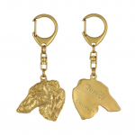 Borzoi, Russian Hunting Sighthound, Russian Wolfhound - Gilded key ring with dog in gift box, handbag decoration, luxury accessory by Art-Dog brand