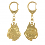 Boxer, German Boxer II - Gilded key ring with dog in gift box, handbag decoration, luxury accessory by Art-Dog brand