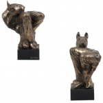 Bull Terrier, Bully III - Dog statue, bust on stone base, sculpture, trophy for dog show by Art-Dog brand pruun