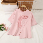 VONDA Naiste suvised &uuml;mara kaelusega l&uuml;hikeste varrukatega p&auml;rlitega kaunistatud pluusid S valge