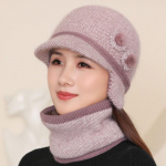 Eakate naiste talvine topeltk&uuml;bar, soe k&otilde;rvakaitse villane m&uuml;ts, k&uuml;lma kootud m&uuml;ts hat only