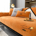 &Scaron;enill diivanipadja kate: Lihtne kaasaegne libisemiskindel Four Seasons universaalne tikandid. 90x180 cm oranž