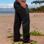 Moodsad meeste s&ouml;rkimisp&uuml;ksid puuvillased linased &otilde;ues igap&auml;evased &uuml;hev&auml;rvilised pingutusn&ouml;&ouml;riga mitme taskuga lahtised sirged p&uuml;ksid S must