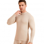 2 tk/komplekt Meeste soe riietus O-kaelusega pikkade varrukatega termiline &uuml;laosa k&otilde;rge v&ouml;&ouml;kohaga pikad p&uuml;ksid, &uuml;hev&auml;rviline Slim Fit, hingav alumine komplekt 3XL khaki