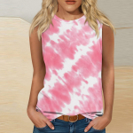 Naiste vabaaja tuunikatopsid, mida kanda koos s&auml;&auml;ristega, varrukateta suvised tr&uuml;kitud s&auml;rgid, pluusid L sinine