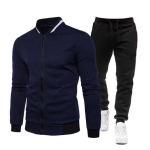 1 komplekt Meeste Spordidressi Seisu Krae T&otilde;mblukuga Jope Elastne Spordir&otilde;ivad Kaheosaline komplekt S&uuml;gistalv &Otilde;ues Jooksmine Jalgratta pesapalliriided 3XL black